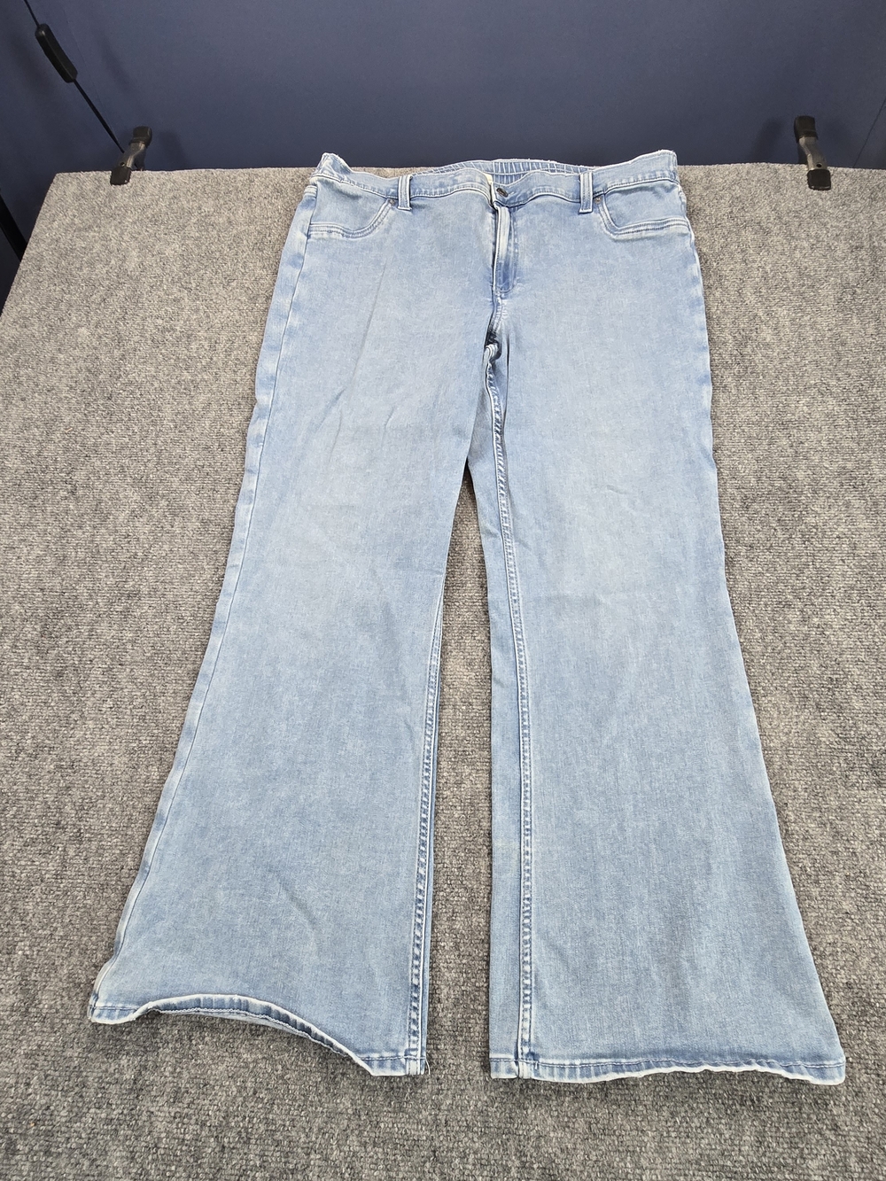 Aerie Womens XXL High Rise Flare Jeans Light Wash Pull On Stretch Denim